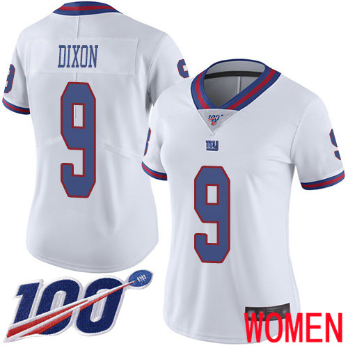 Women New York Giants #9 Riley Dixon Limited White Rush Vapor Untouchable 100th Season Football NFL Jersey
